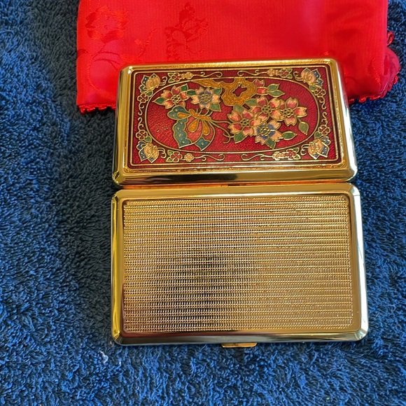 Money / Credit Card holder inlaid flower butterfly design - Picture 3 of 3